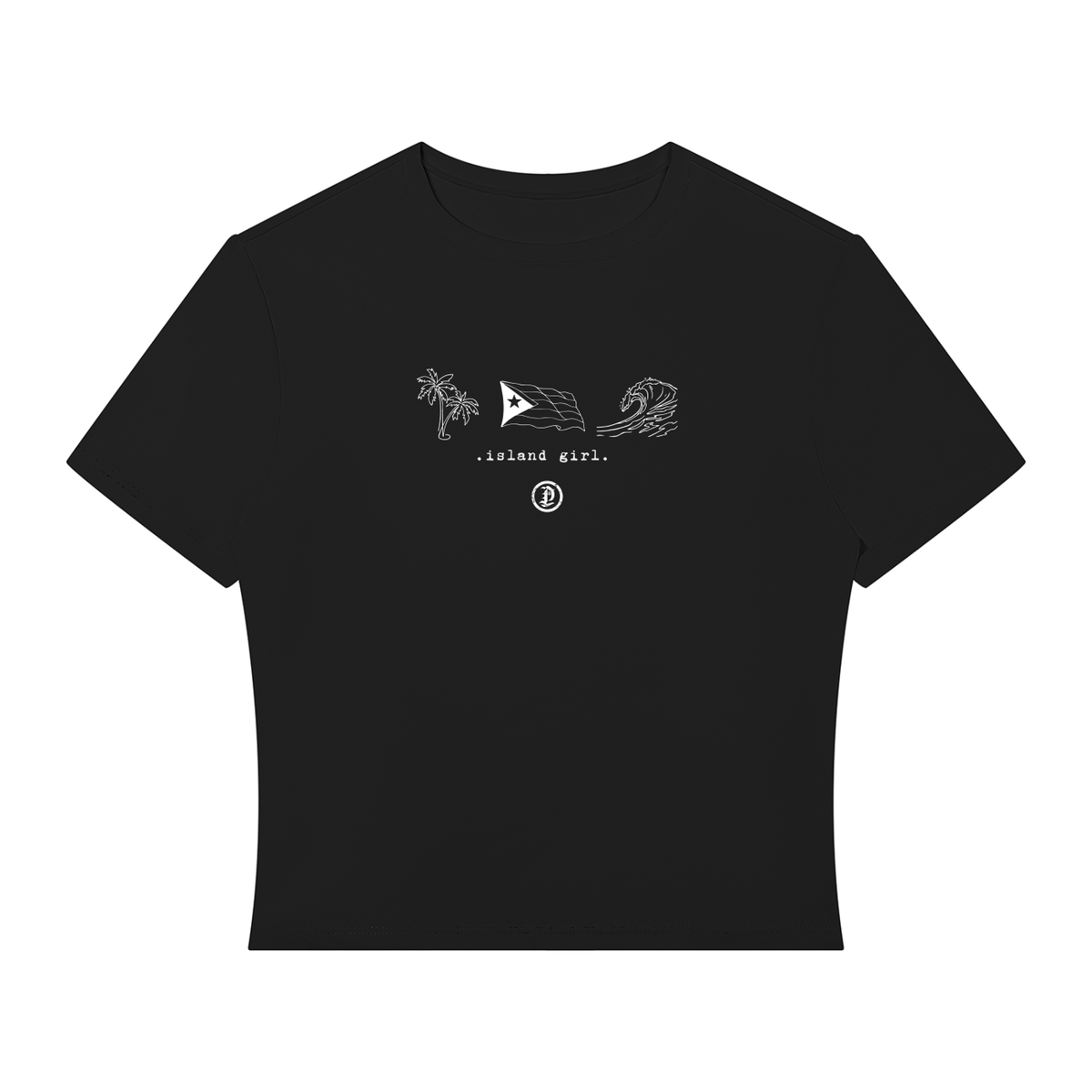 Baby Tee 002 V2 (white print)