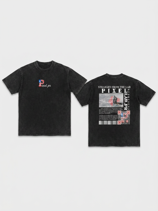 PIXEL.PR Logo Tee — professional flat-lay packshot